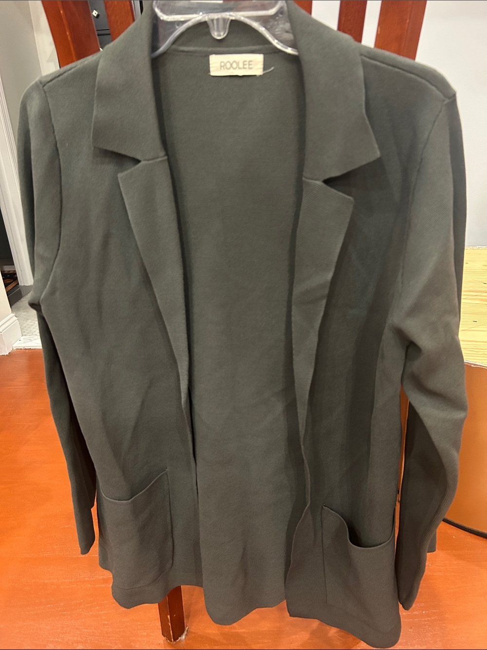 Roolee Olive Green Open-Front Blazer
